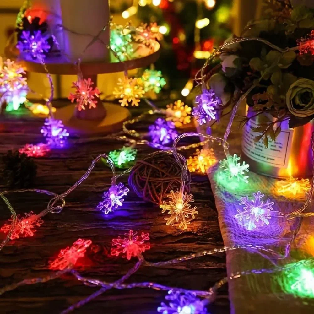 1pc, Snowflake Lights Christmas Decorations